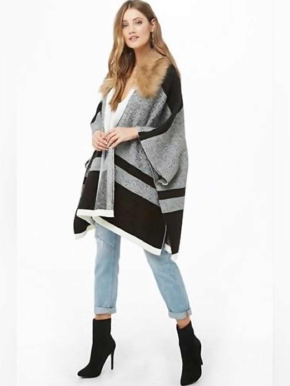 Forever 21 Oversized Kimono Poncho Cardigan Women's Small